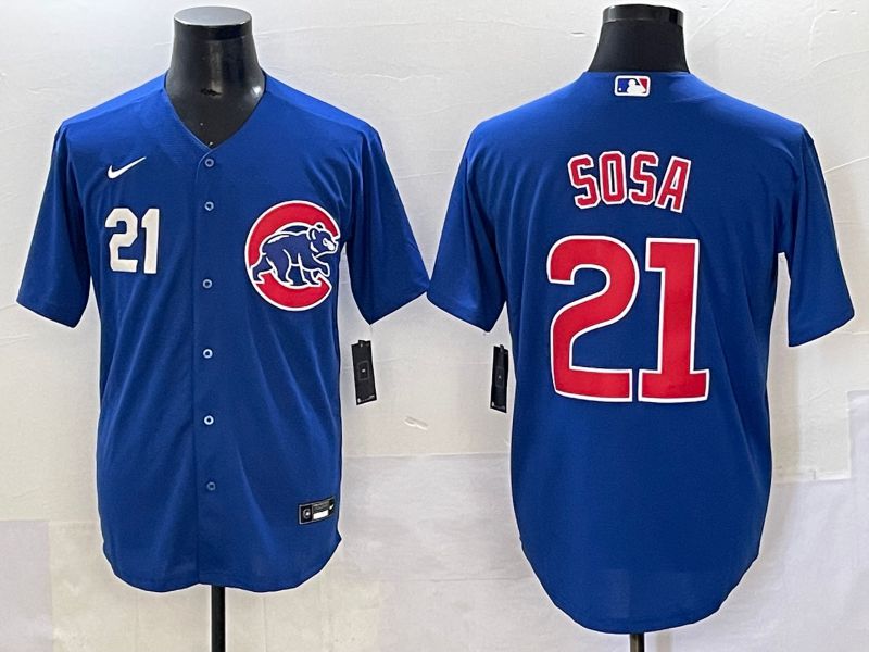 Men 2025 Chicago Cubs #21 Sosa Blue Game Nike MLB Jersey style 3